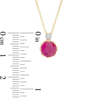 7.0mm Ruby and Diamond Accent Pendant in 10K Gold|Peoples Jewellers