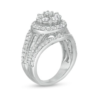 2.00 CT. T.W. Composite Diamond Frame Engagement Ring in 10K White Gold|Peoples Jewellers