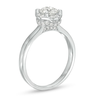 1.00 CT. T.W. Diamond Gallery Frame Engagement Ring in 14K White Gold (J/I3)|Peoples Jewellers
