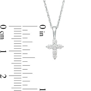 0.15 CT. T.W. Diamond Cross Pendant in 14K White Gold|Peoples Jewellers