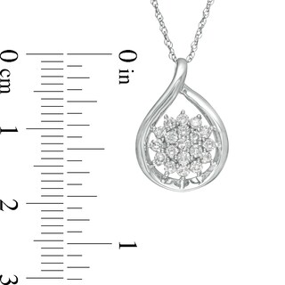0.40 CT. T.W. Composite Diamond Teardrop Frame Pendant in 10K White Gold|Peoples Jewellers