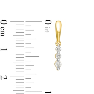 0.145 CT. T.W. Diamond Three Stone Drop Earrings in 14K Gold|Peoples Jewellers