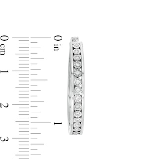 0.23 CT. T.W. Diamond Hoop Earrings in Sterling Silver|Peoples Jewellers