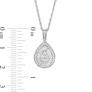 0.37 CT. T.W. Composite Diamond Teardrop Pendant in 10K White Gold|Peoples Jewellers