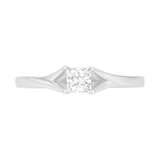 0.37 CT. T.W. Princess-Cut Diamond Solitaire Split Shank Engagement Ring in 10K White Gold (J/I3)|Peoples Jewellers