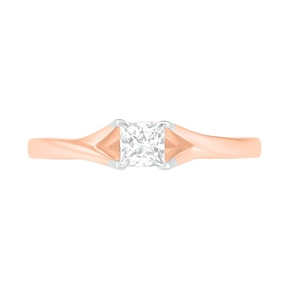 0.37 CT. T.W. Princess-Cut Diamond Solitaire Split Shank Engagement Ring in 10K Rose Gold (J/I3)|Peoples Jewellers