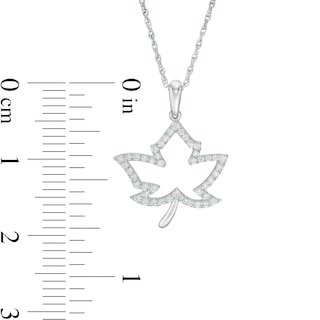 0.20 CT. T.W. Diamond Maple Leaf Outline Pendant in Sterling Silver|Peoples Jewellers