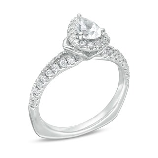 Kleinfeld® 0.95 CT. T.W. Pear-Shaped Diamond Frame Engagement Ring in 14K White Gold|Peoples Jewellers