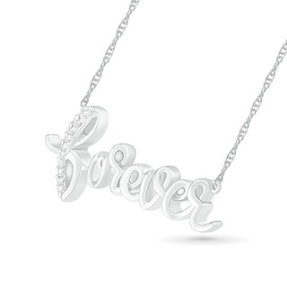 0.04 CT. T.W. Diamond "forever" Necklace in Sterling Silver|Peoples Jewellers