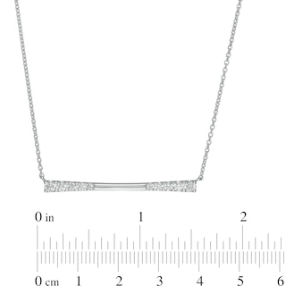 0.45 CT. T.W. Journey Diamond Sideways Bar Necklace in 10K White Gold|Peoples Jewellers