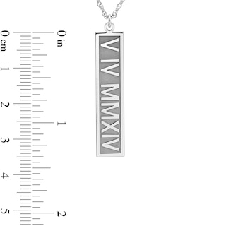 Roman Numeral Engravable Vertical Bar Pendant (1 Line)|Peoples Jewellers