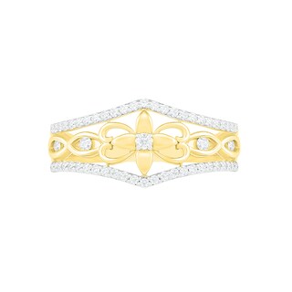 0.29 CT. T.W. Diamond Ornate Flower Ring in 10K Gold|Peoples Jewellers