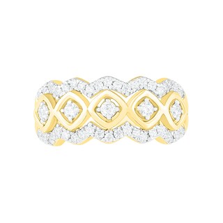 0.45 CT. T.W. Diamond Tilted Square Frames Ring in 10K Gold|Peoples Jewellers