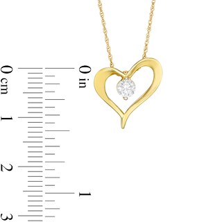 0.18 CT. Diamond Solitaire Heart Outline Pendant in 10K Gold|Peoples Jewellers