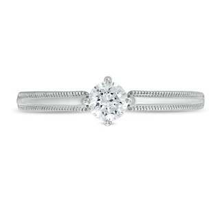 0.37 CT. T.W. Diamond Solitaire Vintage-Style Engagement Ring in 10K White Gold|Peoples Jewellers