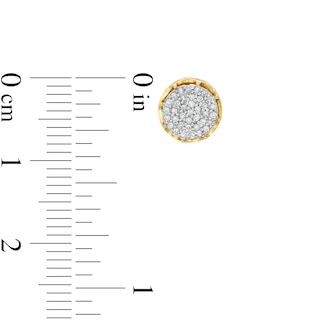Men's 1/10 CT. T.W. Concave Square Multi-Diamond Stud Earrings in 10K Gold