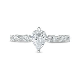1.00 CT. T.W. Certified Pear-Shaped Diamond Engagement Ring in 14K White Gold (I/I1)|Peoples Jewellers