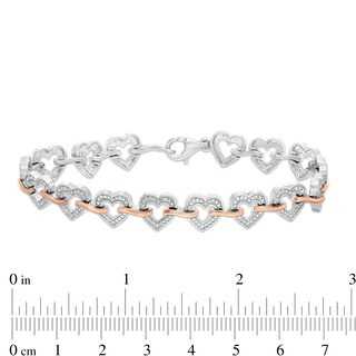 1/6 ct tw Diamond Clover Bracelet in 10K Rose Gold