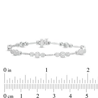 2.00 CT. T.W. Composite Diamond Three Stone Station Bracelet in 10K White Gold - 7.25"|Peoples Jewellers