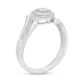 0.10 CT. T.W. Composite Diamond Bypass Promise Ring in Sterling Silver|Peoples Jewellers