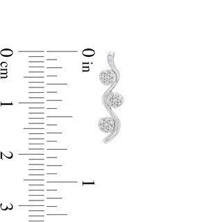 0.15 CT. T.W. Composite Diamond Wavy Drop Earrings in 10K White Gold|Peoples Jewellers