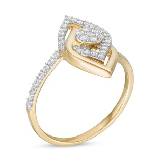 0.30 CT. T.W. Composite Diamond Interlocking Flame Ring in 10K Gold|Peoples Jewellers