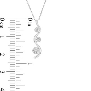 0.10 CT. T.W. Composite Diamond Three Stone Ribbon Pendant in Sterling Silver|Peoples Jewellers