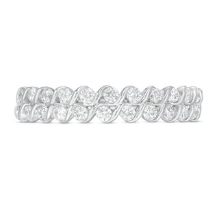0.50 CT. T.W. Diamond Swirl Double Row Anniversary Band in 10K Gold|Peoples Jewellers