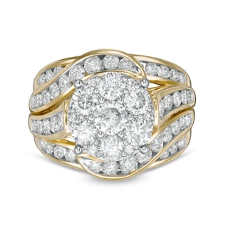 3.00 CT. T.W. Composite Diamond Multi-Row Bypass Engagement Ring in 10K Gold|Peoples Jewellers