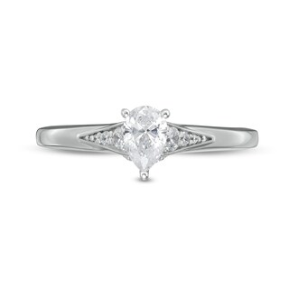 Peoples Private Collection 0.50 CT. T.W. Certified Pear-Shaped Diamond Engagement Ring in 14K White Gold (F/SI2)|Peoples Jewellers