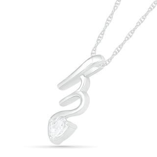 Pear-Shaped White Lab-Created Sapphire Scorpio Zodiac Sign Pendant in Sterling Silver|Peoples Jewellers