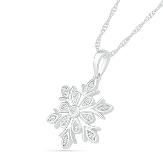 0.066 CT. T.W. Diamond Snowflake Pendant in Sterling Silver|Peoples Jewellers