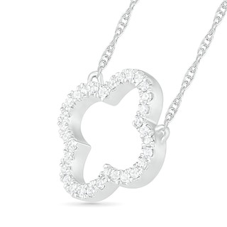 0.086 CT. T.W. Diamond Clover Necklace in Sterling Silver|Peoples Jewellers