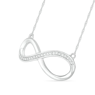 0.085 CT. T.W. Diamond Asymmetrical Infinity Necklace in Sterling Silver|Peoples Jewellers