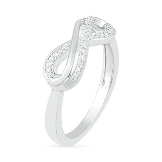 0.116 CT. T.W. Diamond Infinity Loop Ring in Sterling Silver|Peoples Jewellers