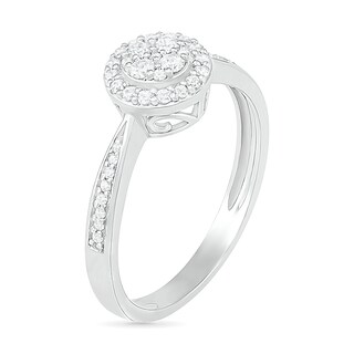 0.23 CT. T.W. Composite Diamond Frame Promise Ring in Sterling Silver|Peoples Jewellers