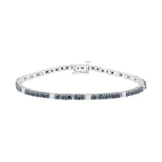 2.95 CT. T.W. Black Enhanced and White Diamond Bracelet in 10K White Gold – 7.5"|Peoples Jewellers