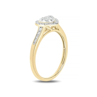 0.18 CT. T.W. Multi-Diamond Heart-Shape Frame Promise Ring in 10K Gold|Peoples Jewellers