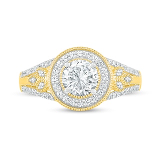 0.95 CT. T.W. Diamond Frame Vintage-Style Engagement Ring in 10K Gold|Peoples Jewellers