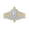 Thumbnail Image 2 of 0.69 CT. T.W. Marquise Diamond Scallop Edge Frame Vintage-Style Bridal Set in 10K Gold