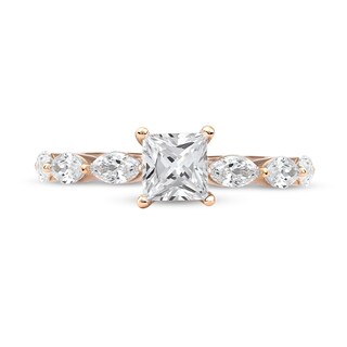 CT. T.W. Princess-Cut and Marquise Diamond Engagement Ring in 14K Rose Gold|Peoples Jewellers