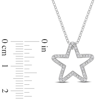 0.20 CT. T.W. Diamond Star Outline Pendant in Sterling Silver|Peoples Jewellers