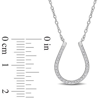 0.15 CT. T.W. Diamond Horseshoe Necklace in Sterling Silver|Peoples Jewellers
