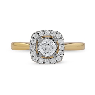 0.50 CT. T.W. Diamond Cushion Frame Engagement Ring in 10K Gold (J/I3)|Peoples Jewellers