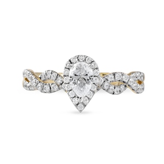 0.75 CT. T.W. Pear-Shaped Diamond Frame Twist Shank Engagement Ring in 10K Gold (I/I1)|Peoples Jewellers