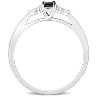 0.25 CT. T.W. Black Enhanced and White Diamond Promise Ring in 10K White Gold|Peoples Jewellers