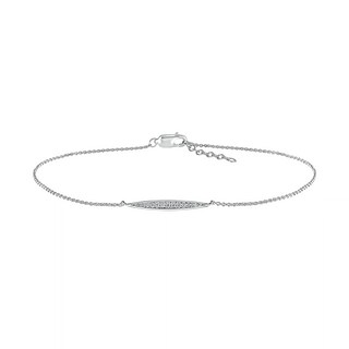 0.085 CT. T.W. Diamond Elongated Oval Anklet in Sterling Silver – 10"|Peoples Jewellers
