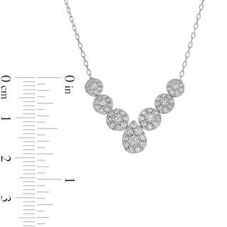 1.00 CT. T.W. Composite Pear-Shaped Diamond Necklace in 10K White Gold|Peoples Jewellers
