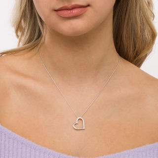 0.085 CT. T.W. Diamond Heart Pendant in Sterling Silver|Peoples Jewellers