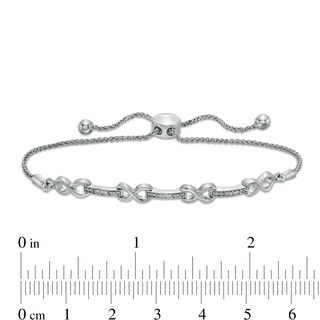 Diamond Accent Alternating Bolo Bracelet in Sterling Silver – 9.5"|Peoples Jewellers
